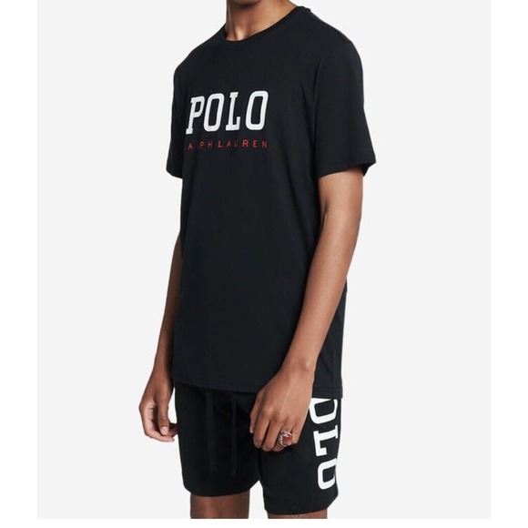 New Polo Ralph Lauren Big Logo Crew Knit Tee Black Size Large - Picture 2 of 4